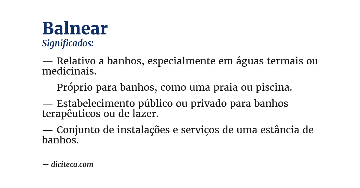 Significado de balnear