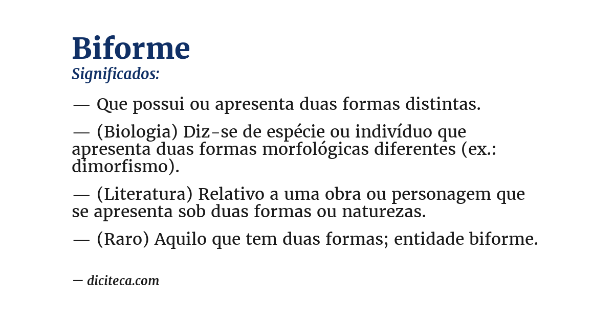 Significado de biforme