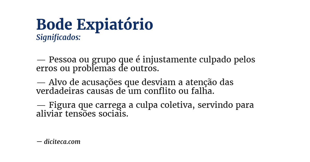 Significado de bode expiatório