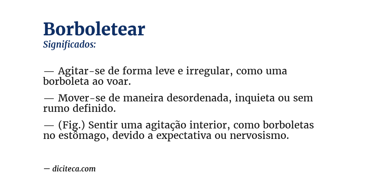 Significado de borboletear