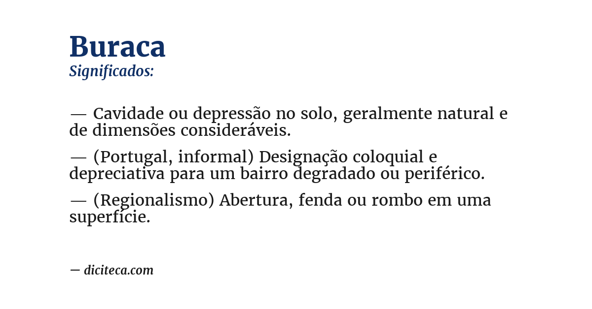 Significado de buraca