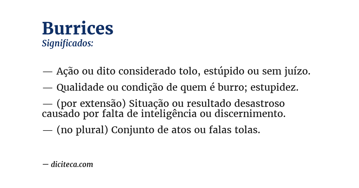 Significado de burrices
