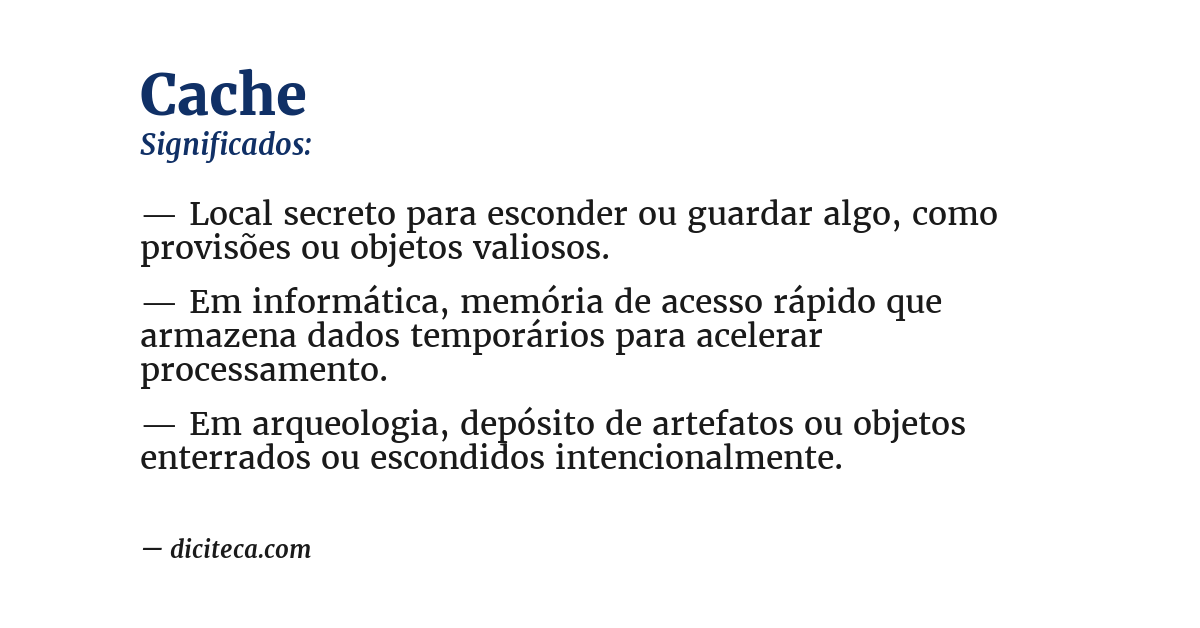 Significado de cache