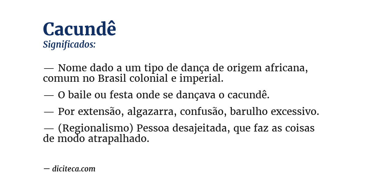 Significado de cacundê