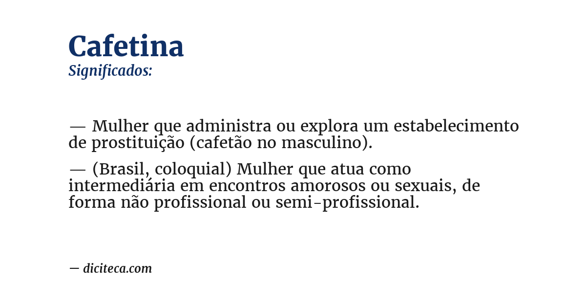 Significado de cafetina