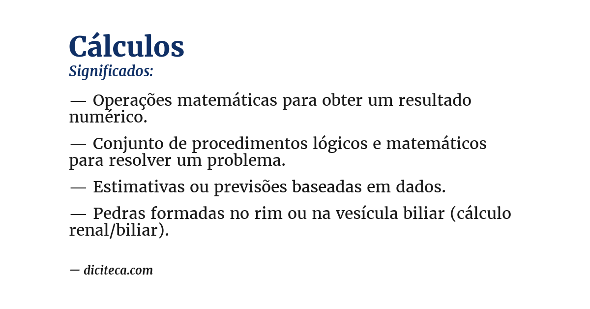 Significado de cálculos