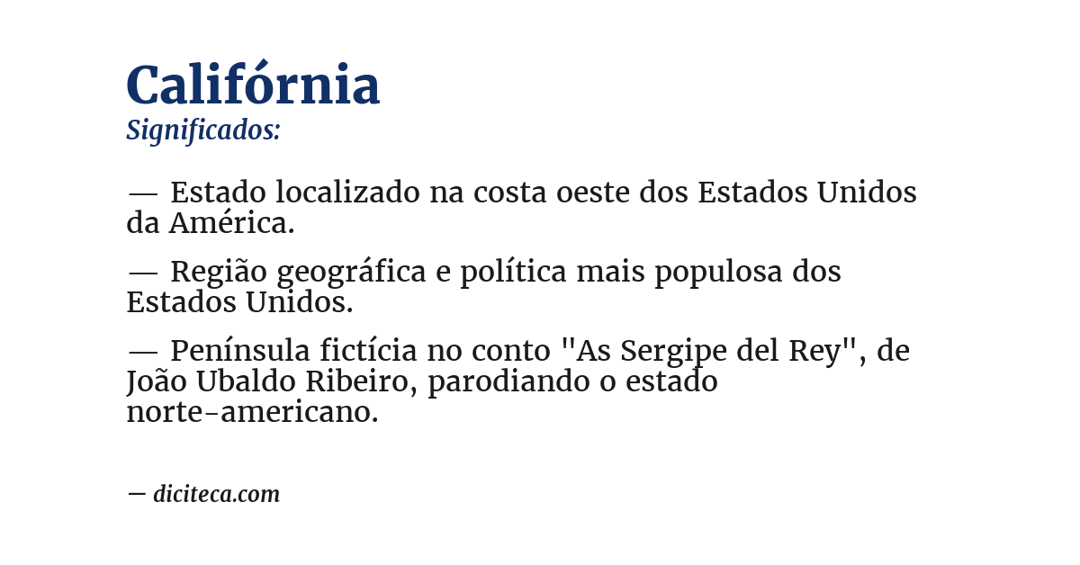 Significado de califórnia