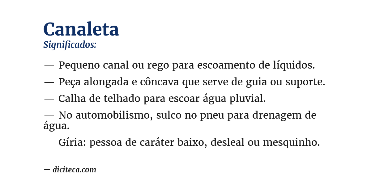 Significado de canaleta