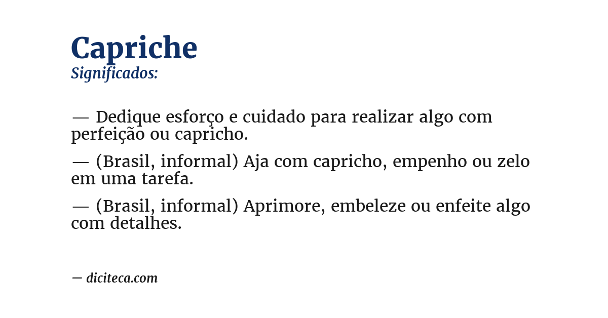 Significado de capriche