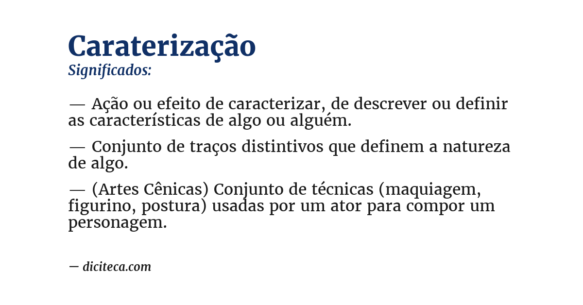 Significado de caraterização