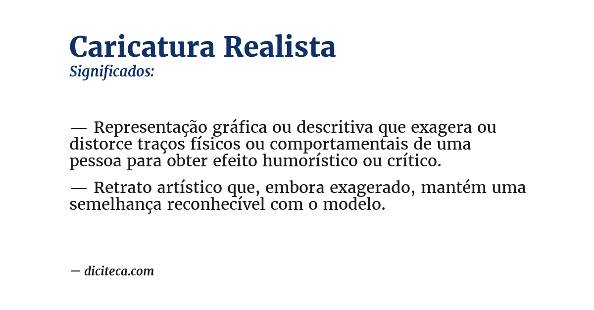 Significado de caricatura realista