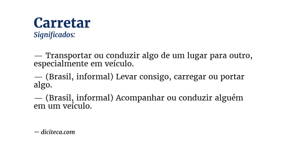 Significado de carretar