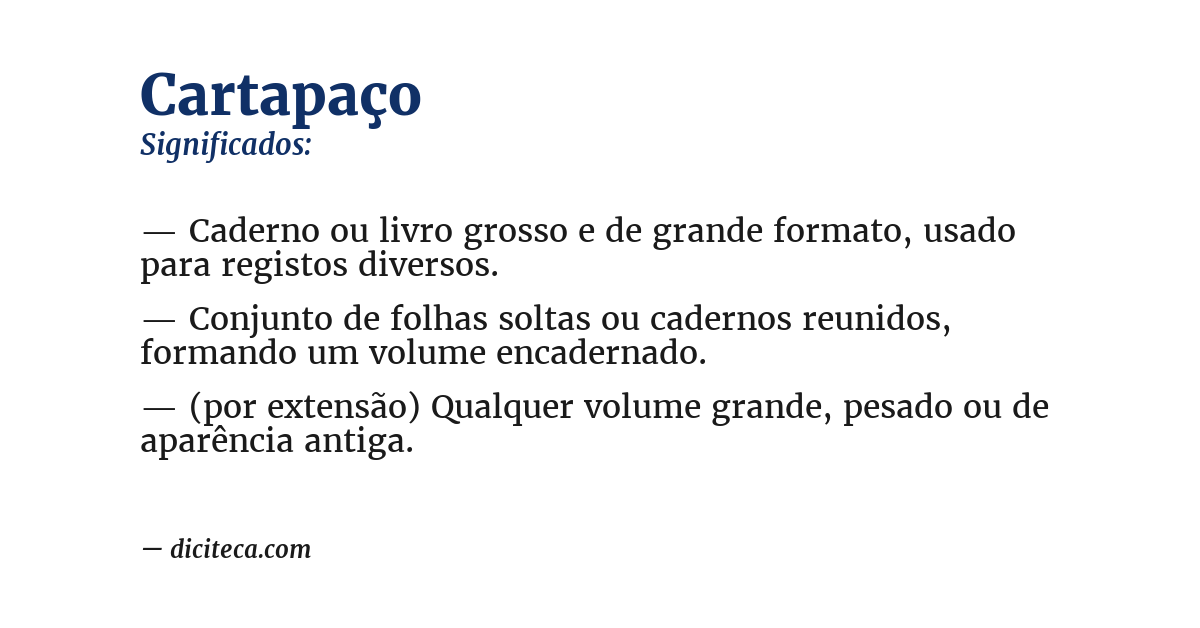 Significado de cartapaço