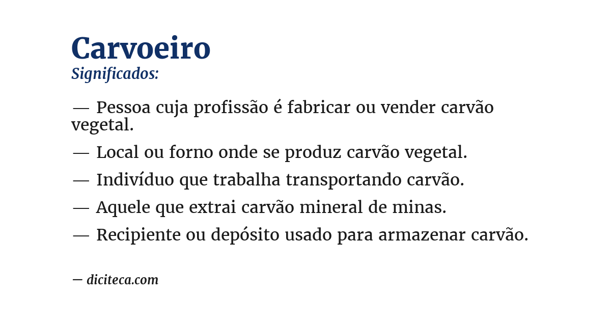 Significado de carvoeiro