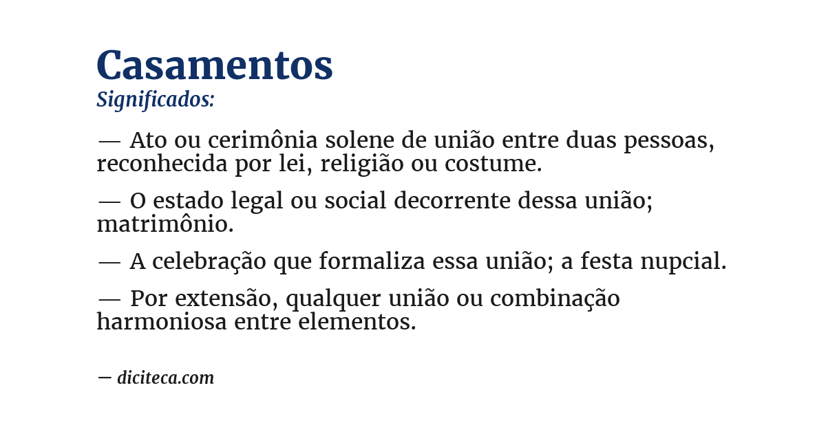 Significado de casamentos