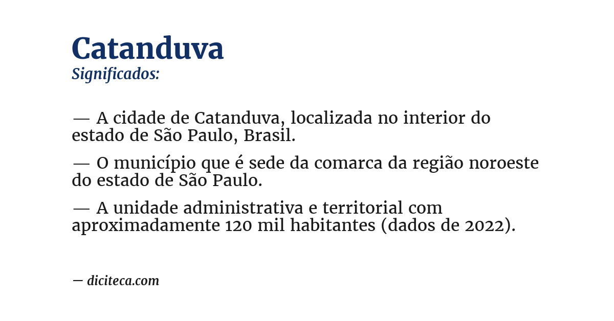 Significado de catanduva