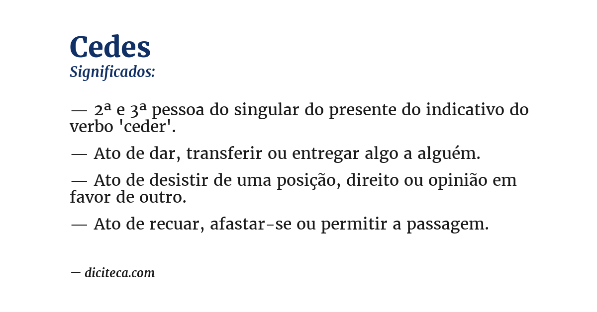 Significado de cedes