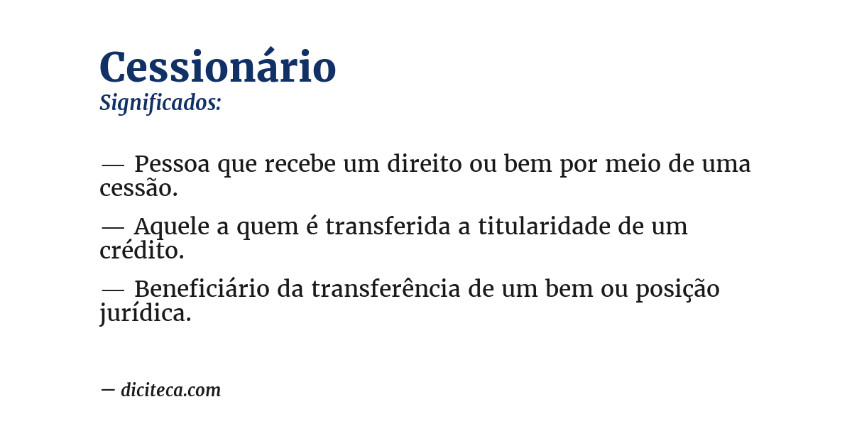 Significado de cessionário