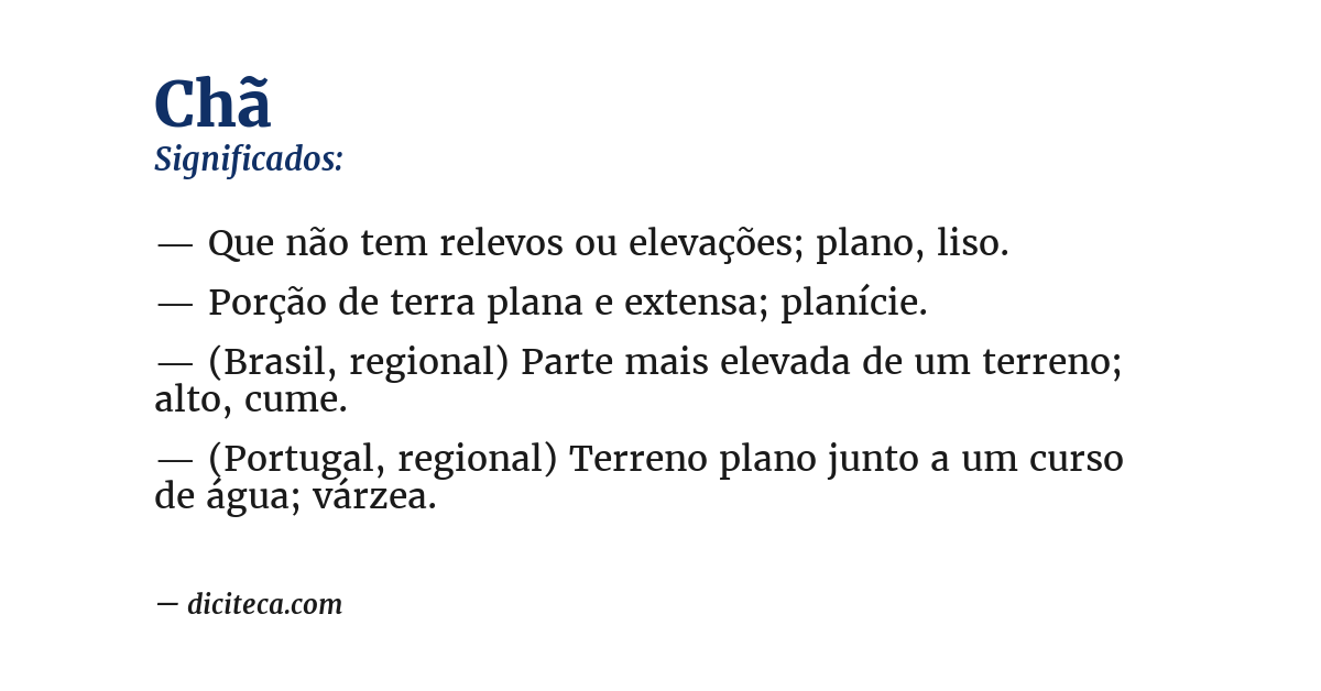 Significado de chã