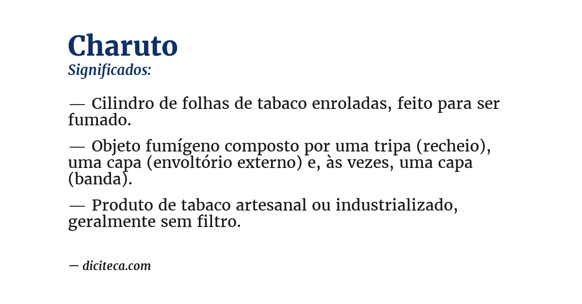 Significado de charuto