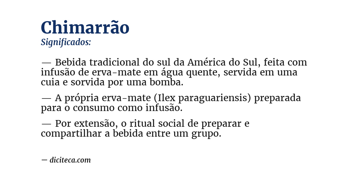 Significado de chimarrão