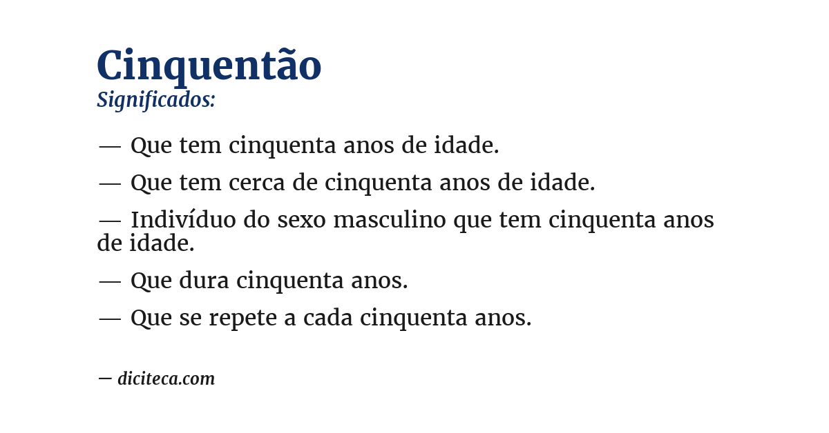 Significado de cinquentão