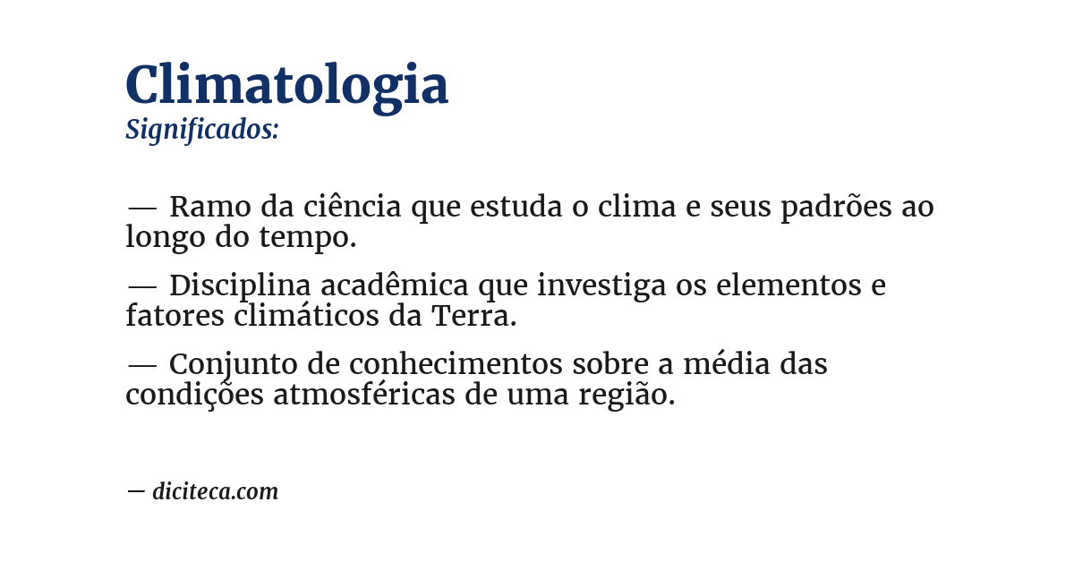 Significado de climatologia