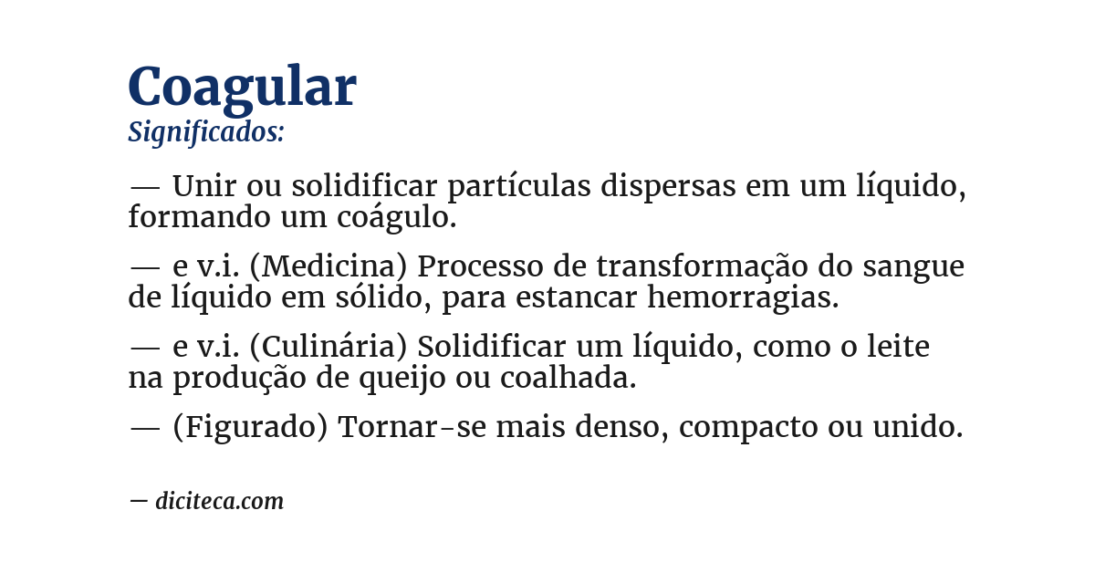 Significado de coagular