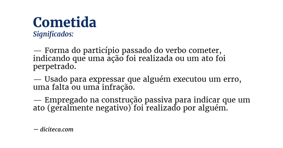 Significado de cometida