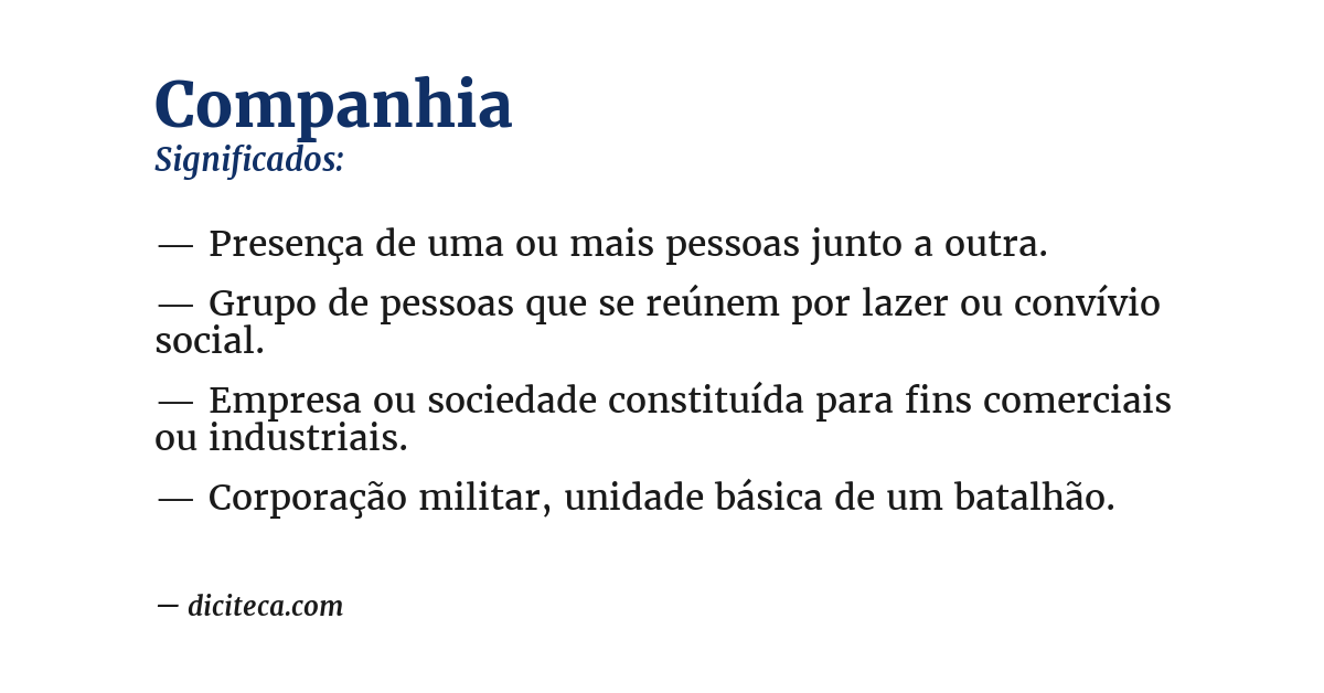 Significado de companhia