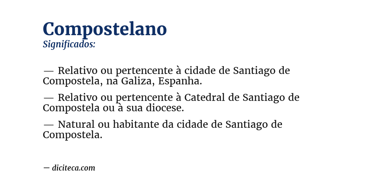 Significado de compostelano