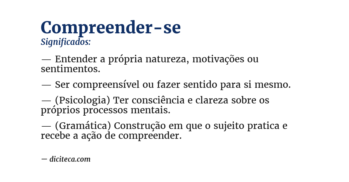 Significado de compreender-se