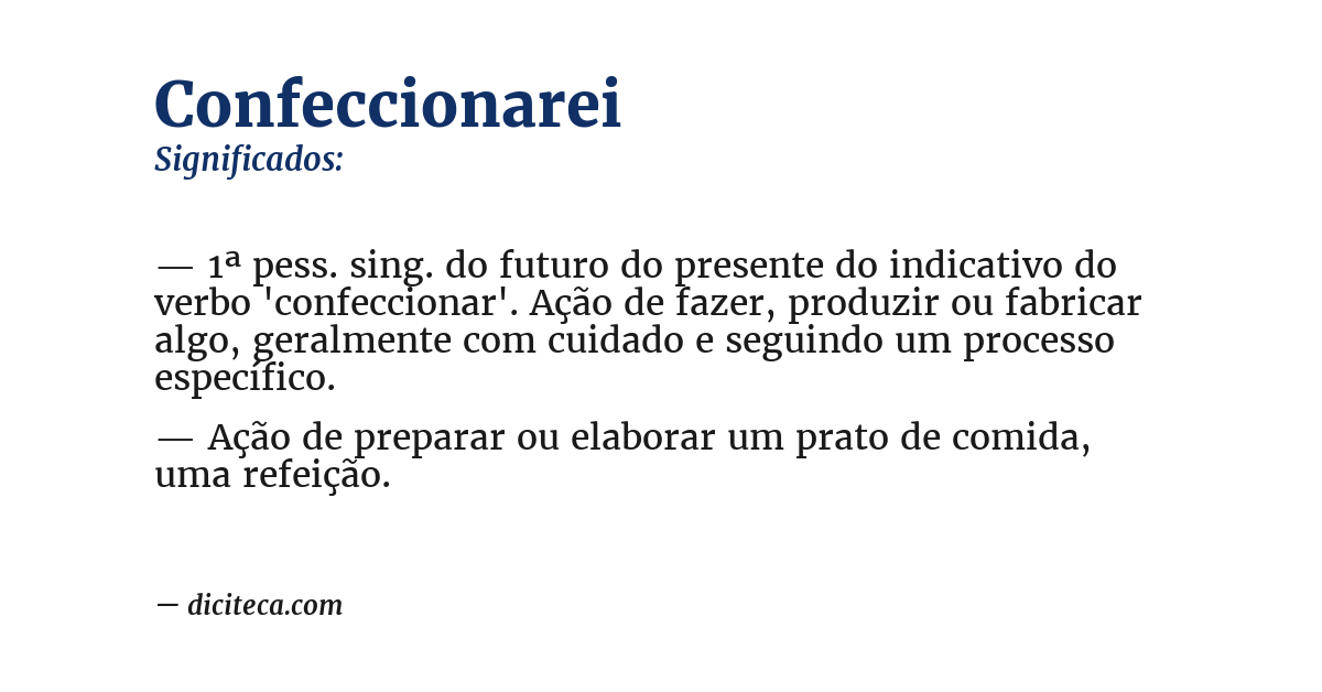 Significado de confeccionarei