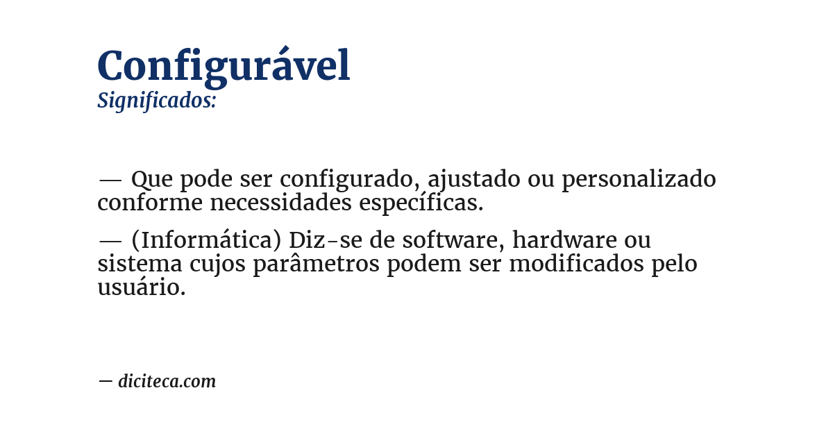 Significado de configurável