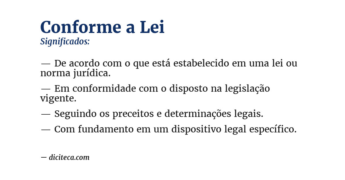 Significado de conforme a lei