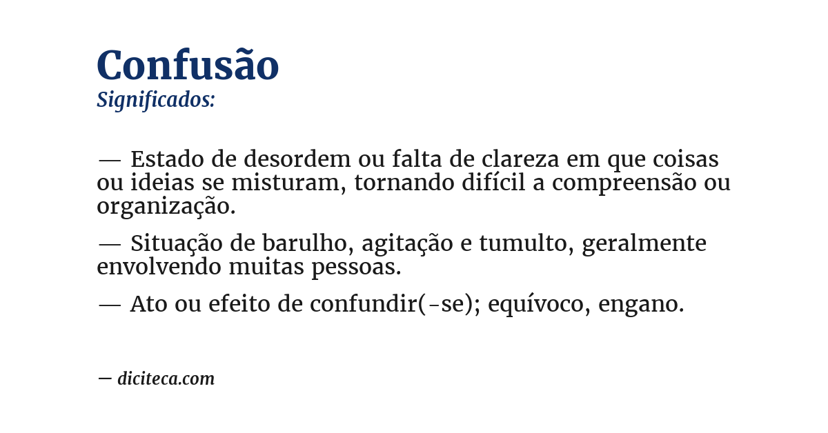 Significado de confusão