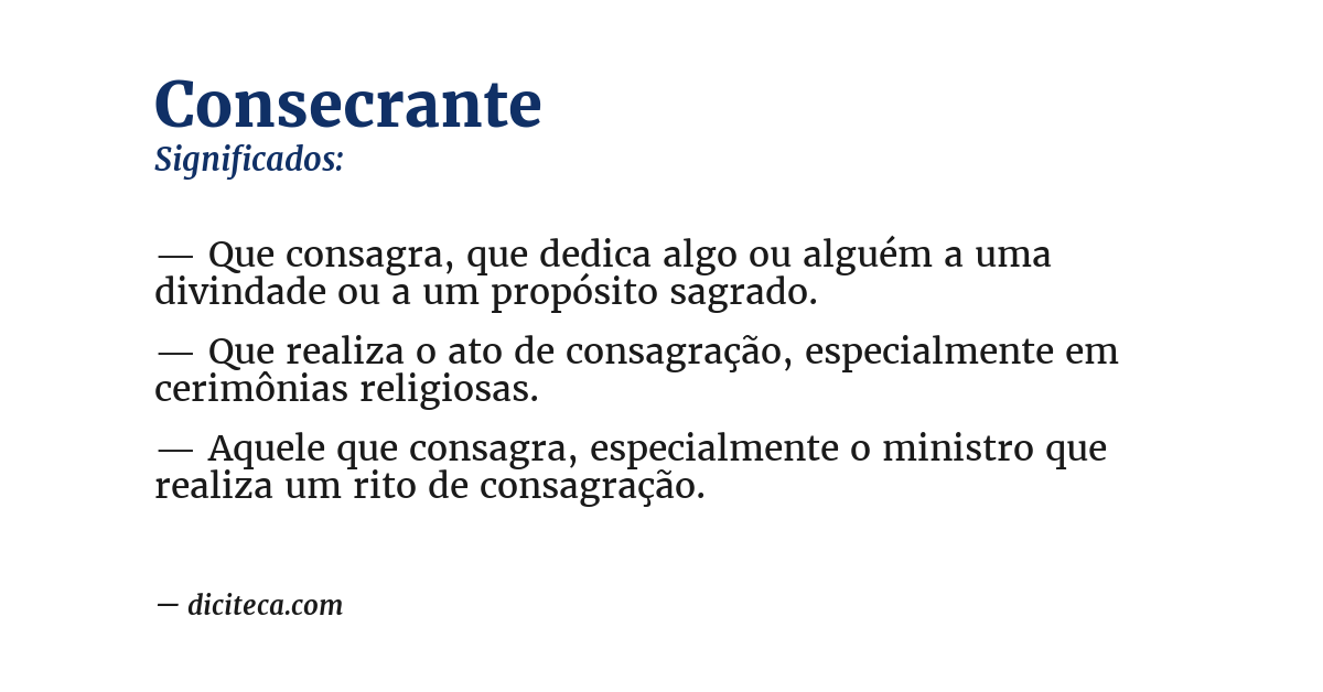 Significado de consecrante