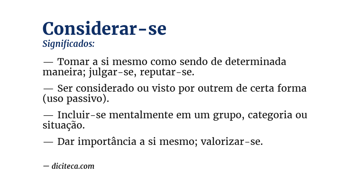 Significado de considerar-se