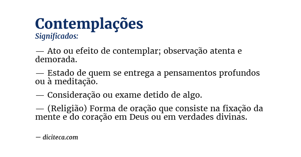 Significado de contemplações