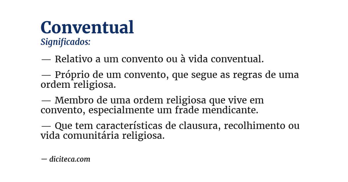 Significado de conventual