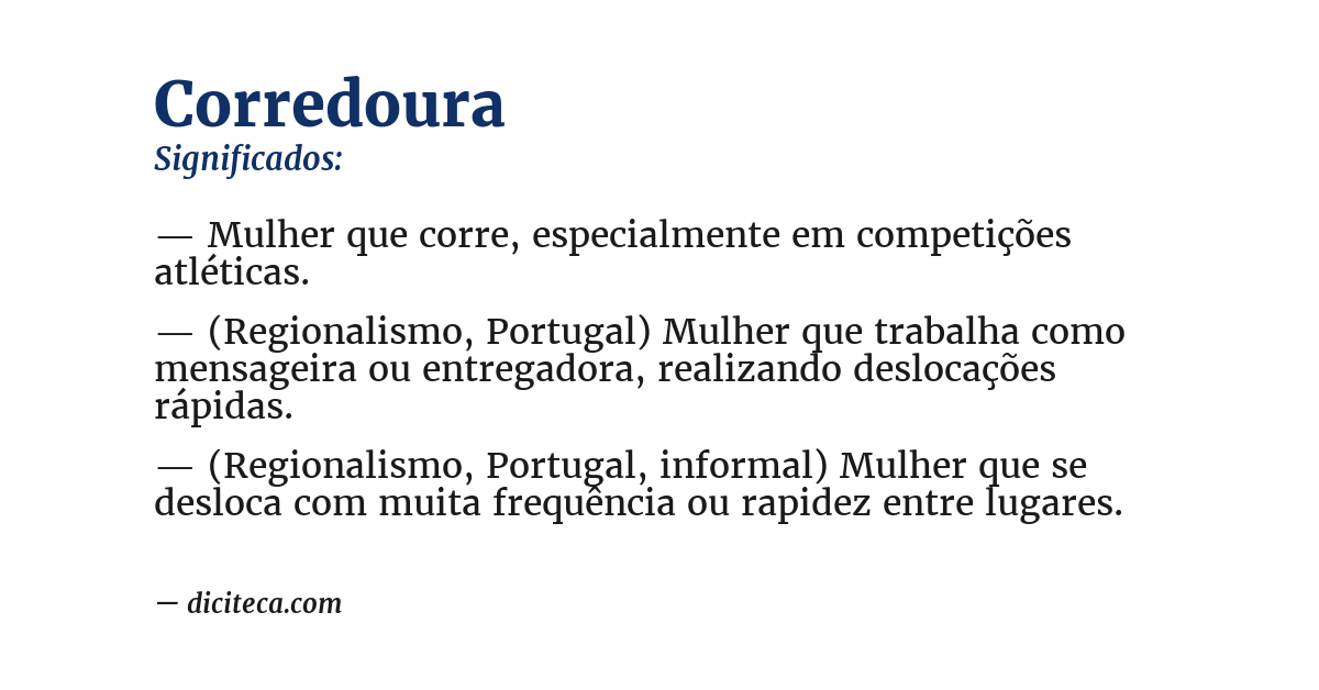 Significado de corredoura