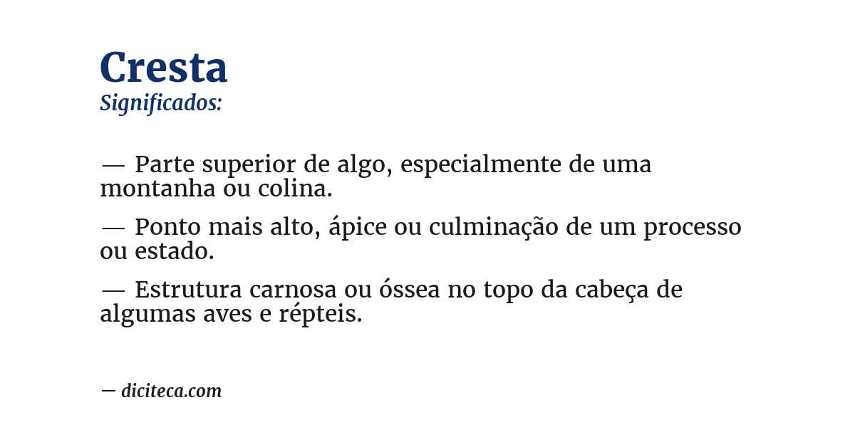 Significado de cresta