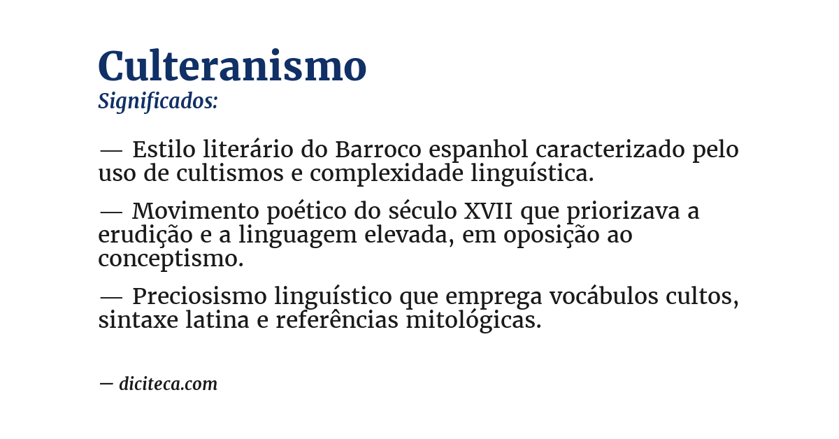 Significado de culteranismo