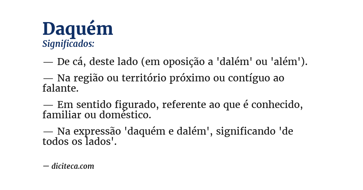 Significado de daquém