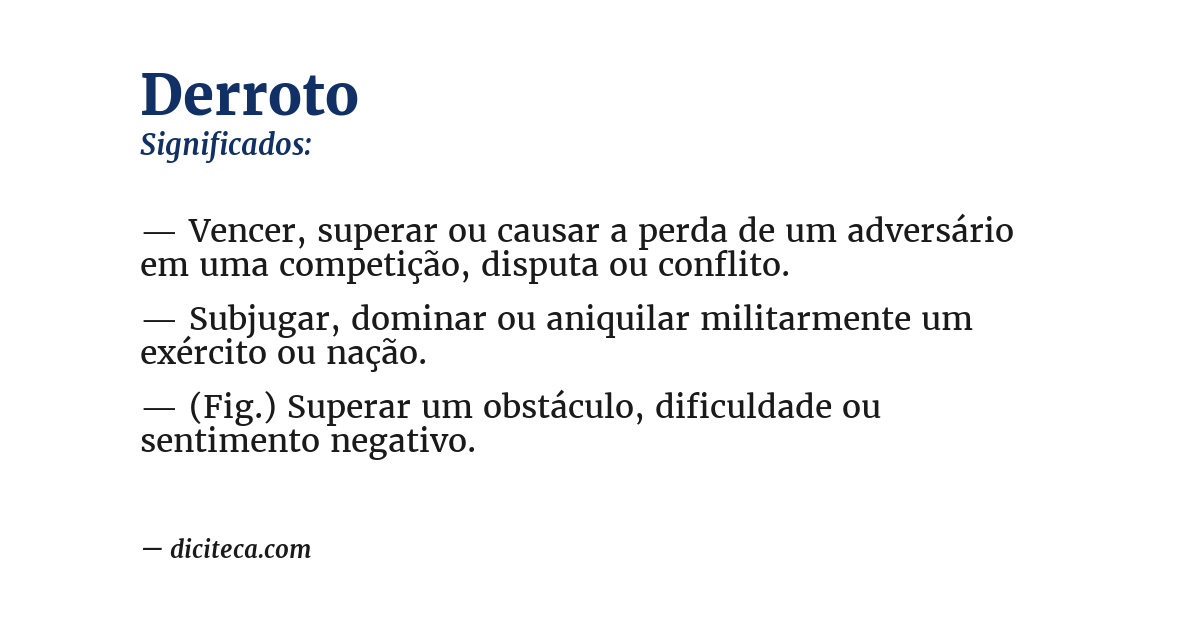Significado de derroto