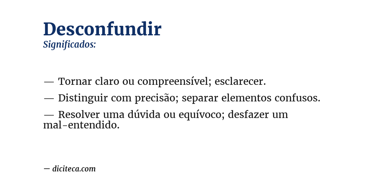 Significado de desconfundir