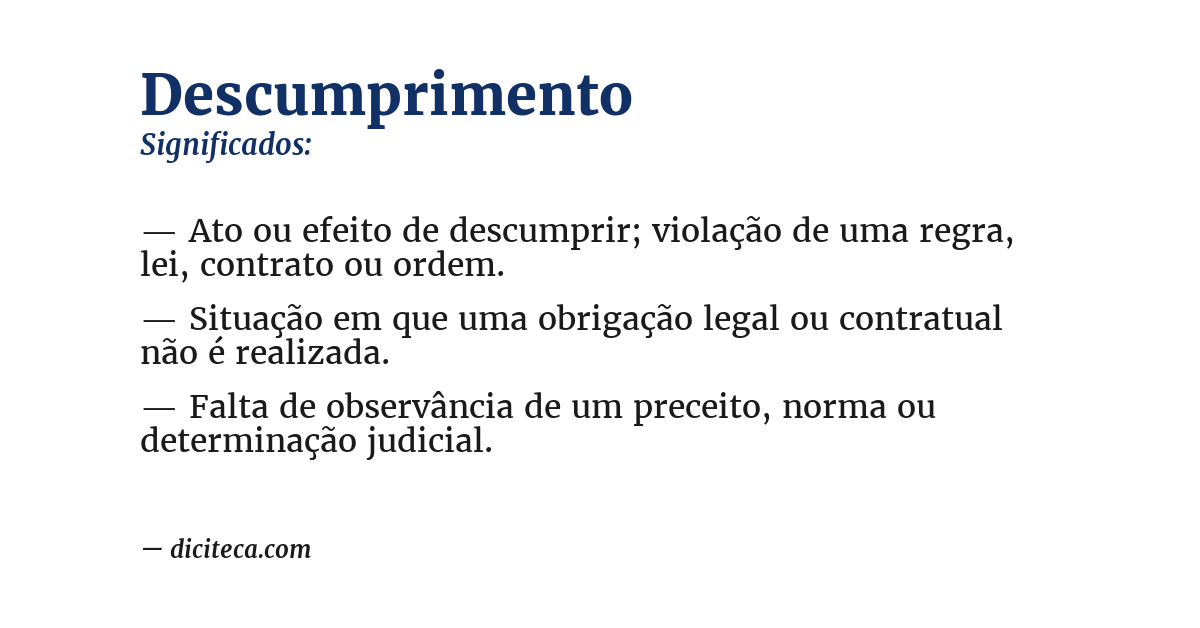 Significado de descumprimento