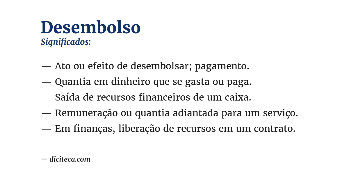 Significado de desembolso