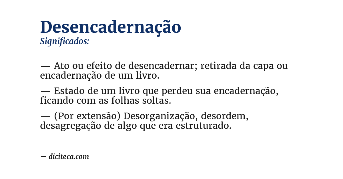 Significado de desencadernação