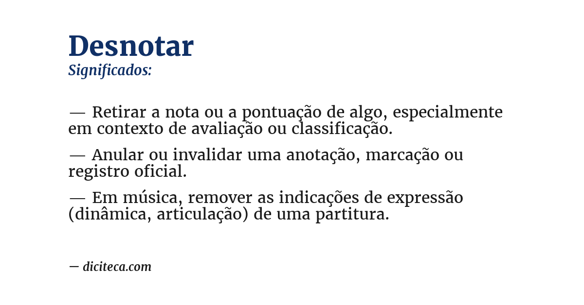 Significado de desnotar